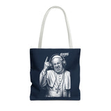 The Pope zegent de drop - FILTHYBASS - Tote Bag - Marineblauw met witte hengsels