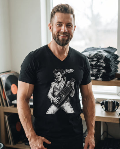 Elvis Rocking the night away - FILTHYBASS - V-Neck Shirt