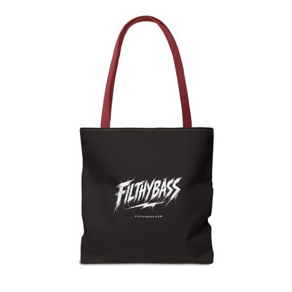 The Pope Blesses the Drop - FILTHYBASS - Tote Bag - Black with Red Handles