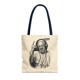 The Pope Blesses the Drop - FILTHYBASS - Tote Bag - Cream with Navy Handles