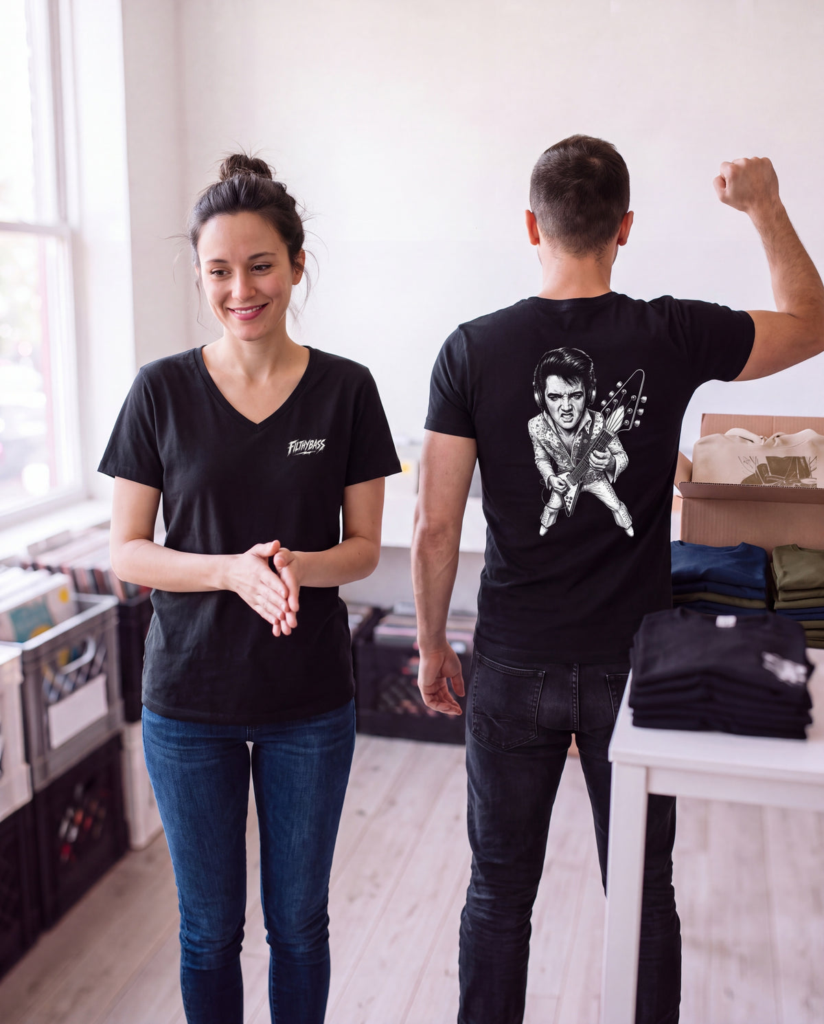 Audrey Hepburn Keeps It Straight - FILTHYBASS - V-Neck Shirt — lifestyle