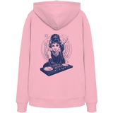 Audrey Hepburn blijft onaangedaan - FILTHYBASS - Organic Hoodie - Print in marineblauw op roze