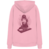 Audrey Hepburn blijft onaangedaan - FILTHYBASS - Organic Hoodie - Print in bessenrood op roze