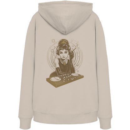 Audrey Hepburn stays unmoved on Bass - FILTHYBASS - Organic Hoodie - Earth & Gold Print