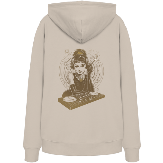 Audrey Hepburn blijft onaangedaan - FILTHYBASS - Organic Hoodie - Print in aarde & goud