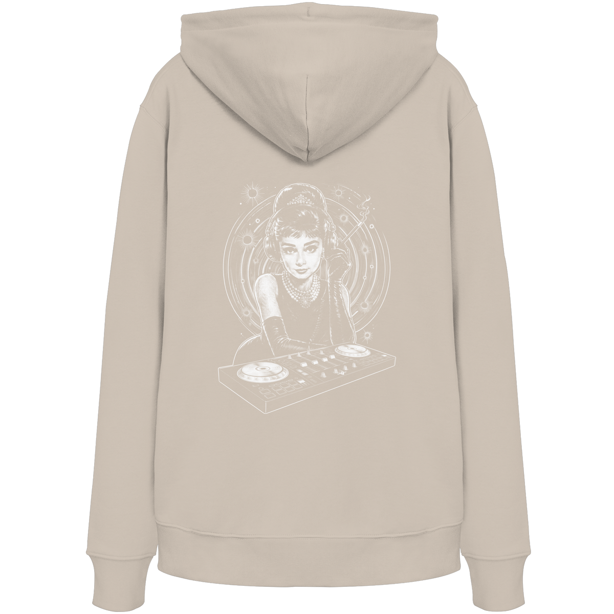 Audrey Hepburn blijft onaangedaan - FILTHYBASS - Organic Hoodie - Witte print