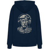 Pablo Picasso Went Half Cubist at the Drop - FILTHYBASS - Organic Hoodie - Cream Print on Navy