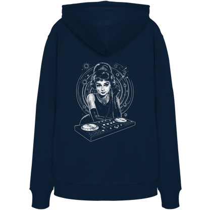 Audrey Hepburn blijft onaangedaan - FILTHYBASS - Organic Hoodie - Print in wit op marineblauw
