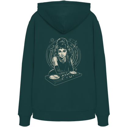 Audrey Hepburn blijft onaangedaan - FILTHYBASS - Organic Hoodie - Print in crème op donkergroen