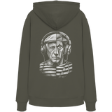 Pablo Picasso ging half kubistisch bij de drop - FILTHYBASS - Organic Hoodie - Print in wit op kakigroen