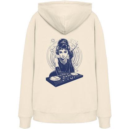 Audrey Hepburn stays unmoved on Bass - FILTHYBASS - Organic Hoodie - Navy Print on Natural