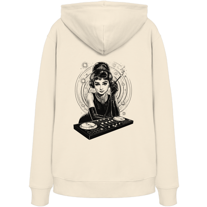 Audrey Hepburn blijft onaangedaan - FILTHYBASS - Organic Hoodie - Print in zwart op naturel