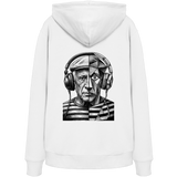 Pablo Picasso Went Half Cubist at the Drop - FILTHYBASS - Organic Hoodie - Black Print on White
