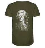 Amadeus Mozart keurt het goed - FILTHYBASS - V-Neck Shirt - Print in wit op kakigroen