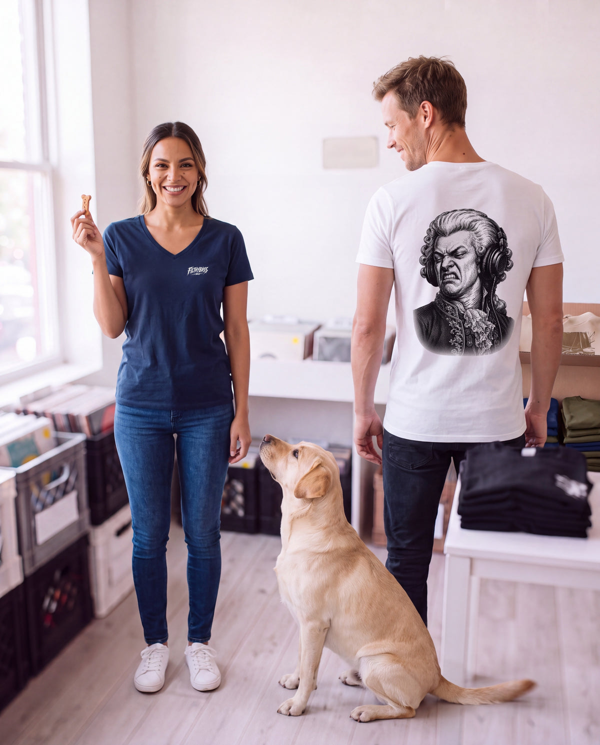 Frame 27: Teasing the Labrador with a biscuit · Mozart