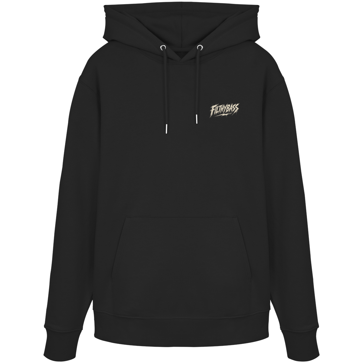 Pablo Picasso Went Half Cubist at the Drop - FILTHYBASS - Organic Hoodie - Cream Print on Black