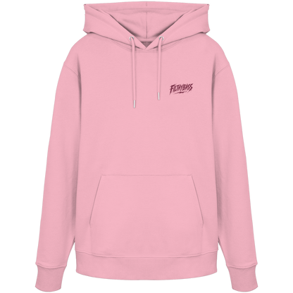 Audrey Hepburn blijft onaangedaan - FILTHYBASS - Organic Hoodie - Print in bessenrood op roze