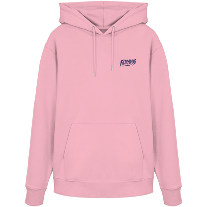 Audrey Hepburn blijft onaangedaan - FILTHYBASS - Organic Hoodie - Print in marineblauw op roze