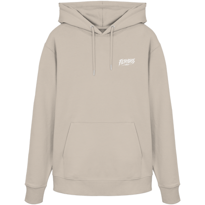 Audrey Hepburn stays unmoved on Bass - FILTHYBASS - Organic Hoodie - White & Earth Print