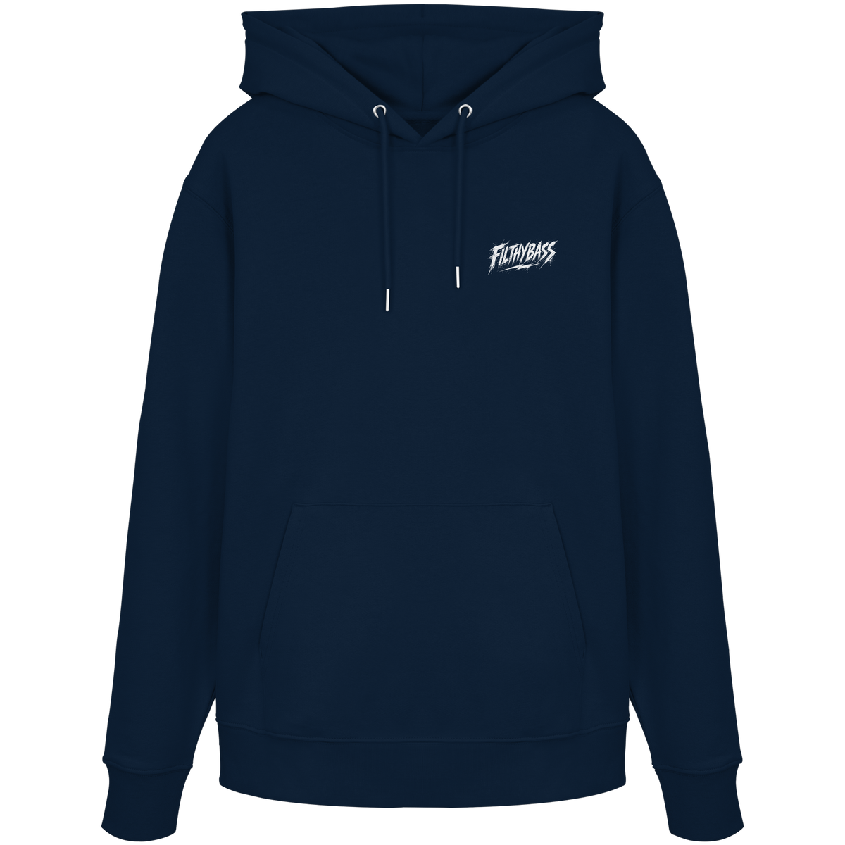 Audrey Hepburn blijft onaangedaan - FILTHYBASS - Organic Hoodie - Print in wit op marineblauw