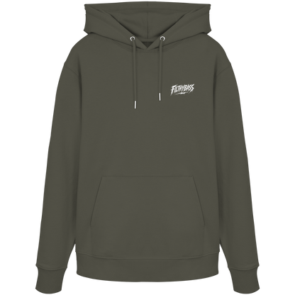 Pablo Picasso ging half kubistisch bij de drop - FILTHYBASS - Organic Hoodie - Print in wit op kakigroen
