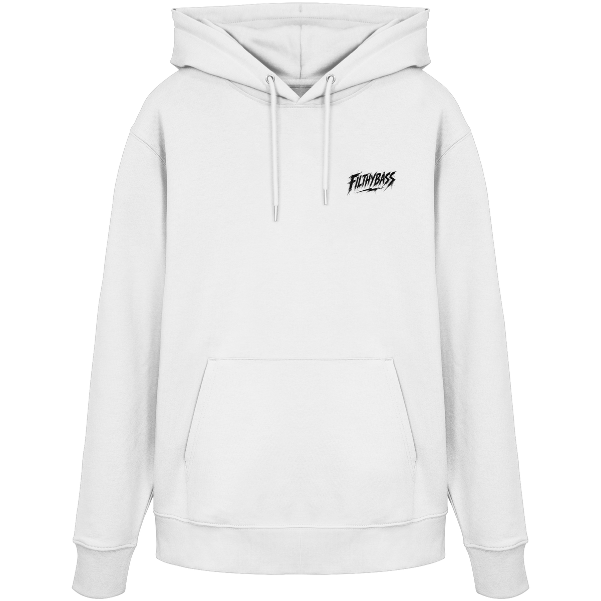 Pablo Picasso Went Half Cubist at the Drop - FILTHYBASS - Organic Hoodie - Black Print on White