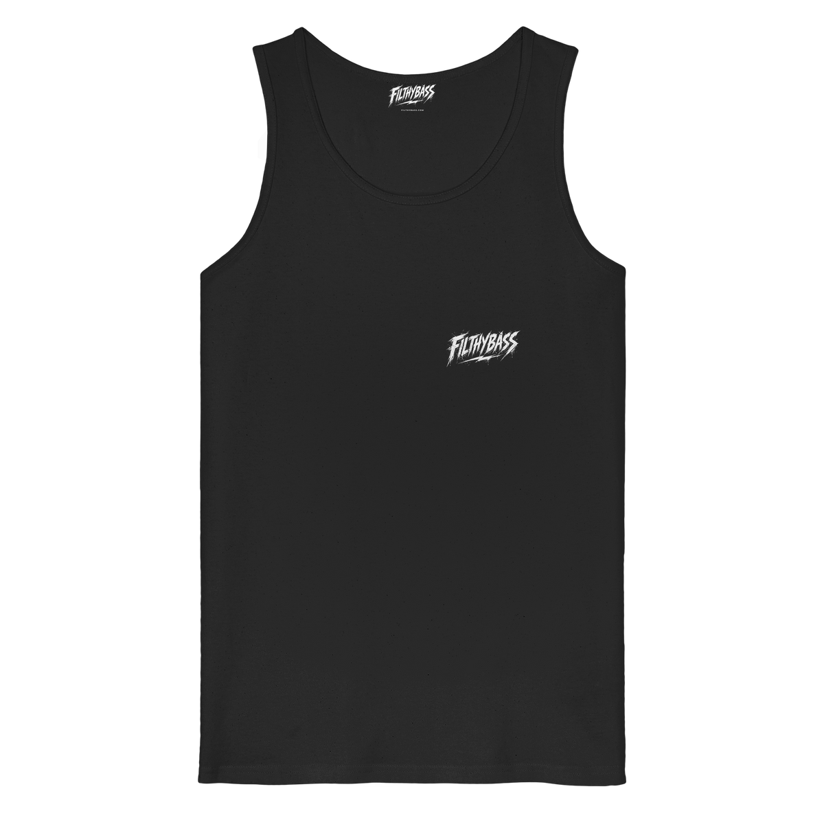 Front of the shirt, with the FILTHYBASS label inside the neck