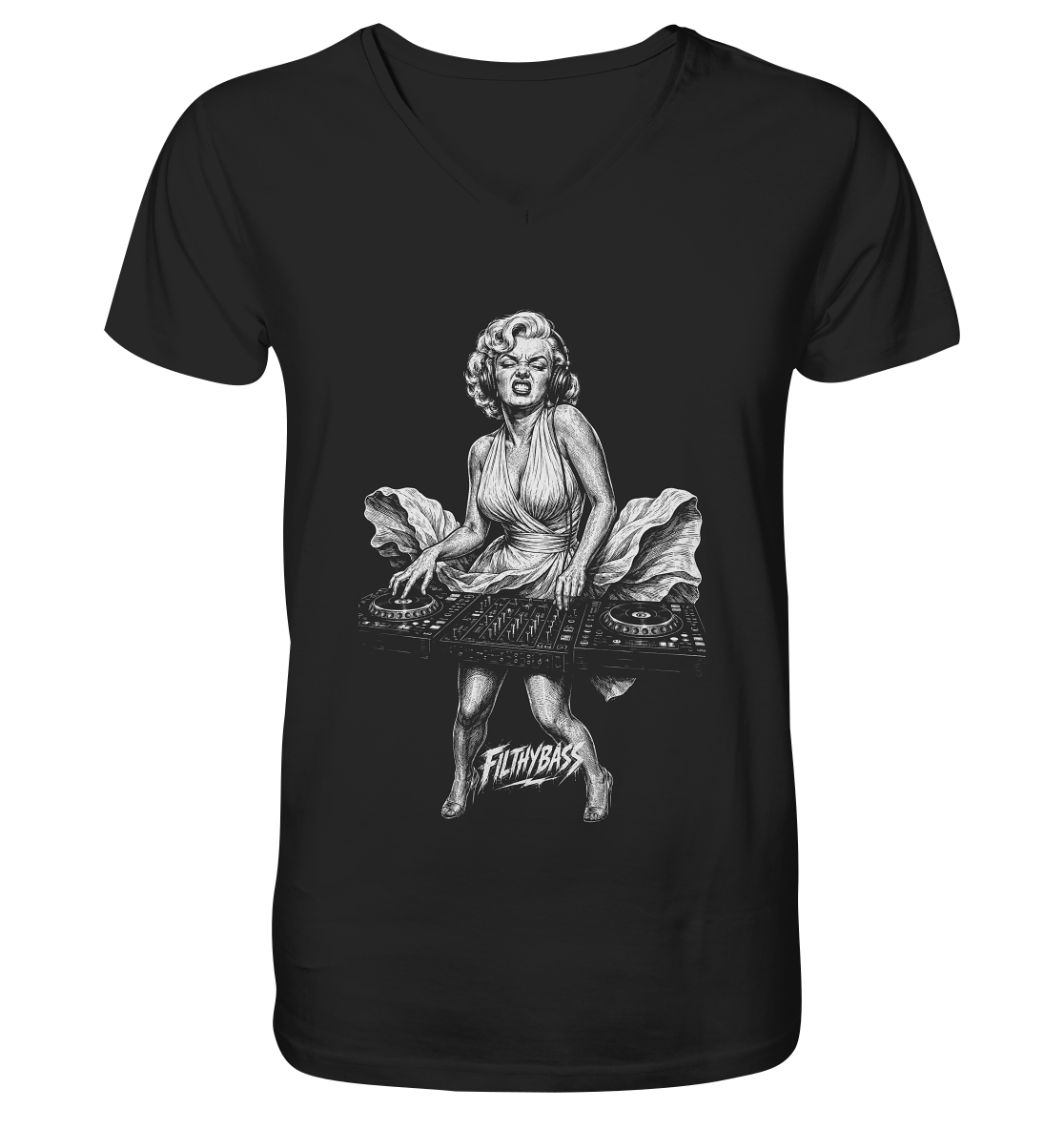 SHIRTIGO - Marilyn Monroe Droppin Bass - FILTHYBASS - V-Neck