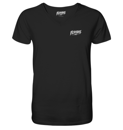 Front of the shirt, with the FILTHYBASS label inside the neck