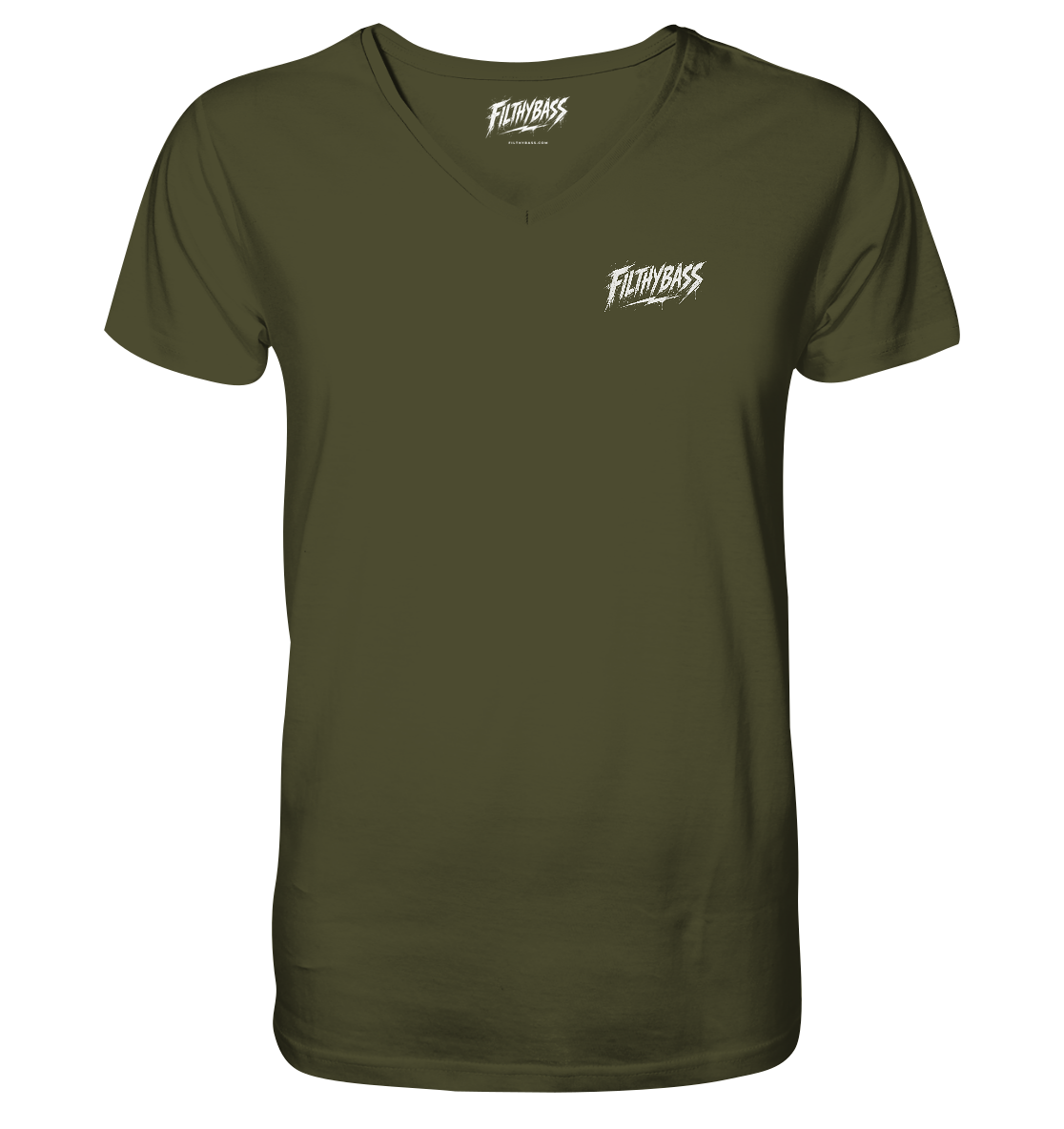 Front of the shirt, with the FILTHYBASS label inside the neck