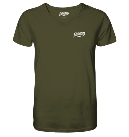 Front of the shirt, with the FILTHYBASS label inside the neck