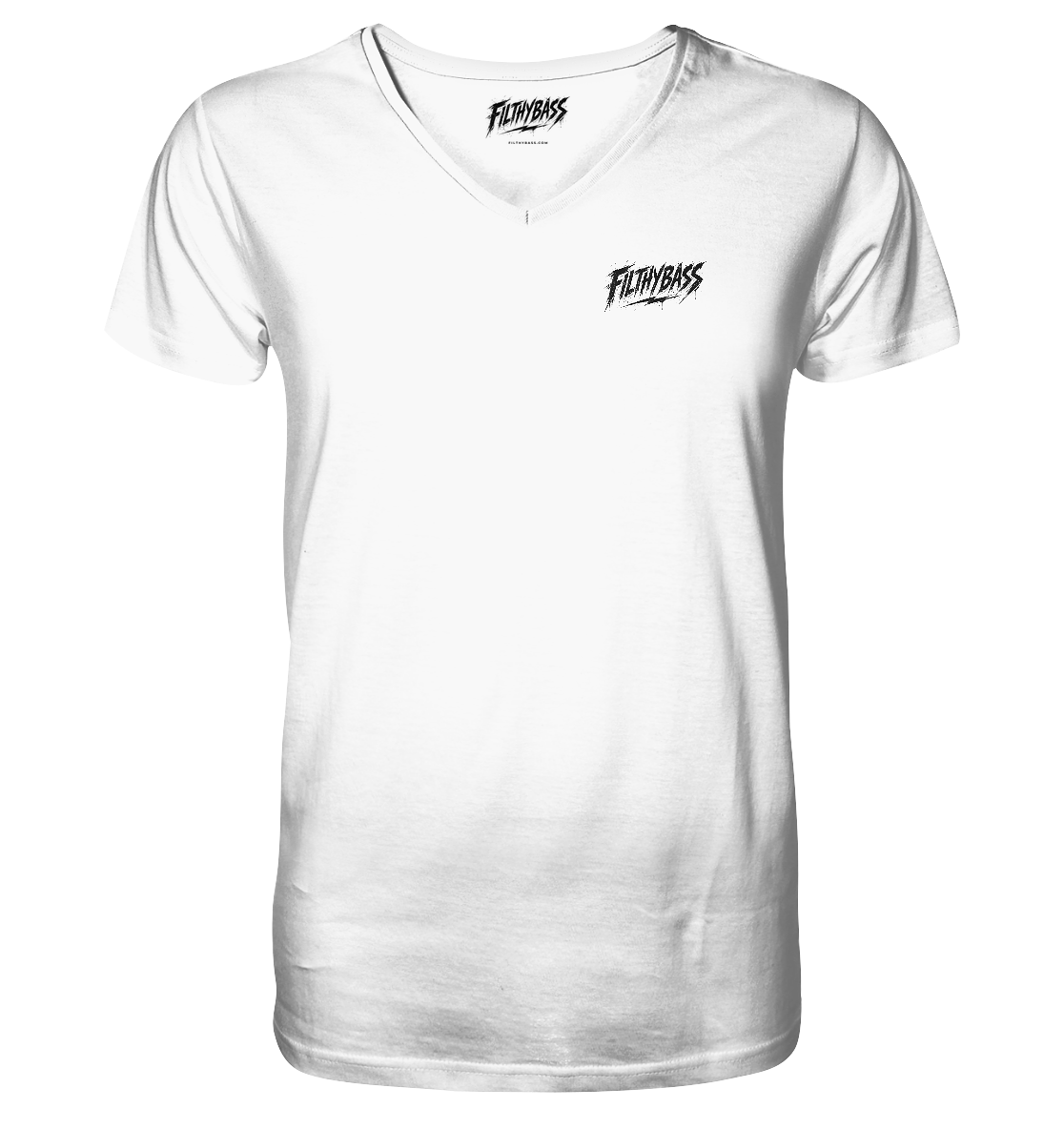 Front of the shirt, with the FILTHYBASS label inside the neck