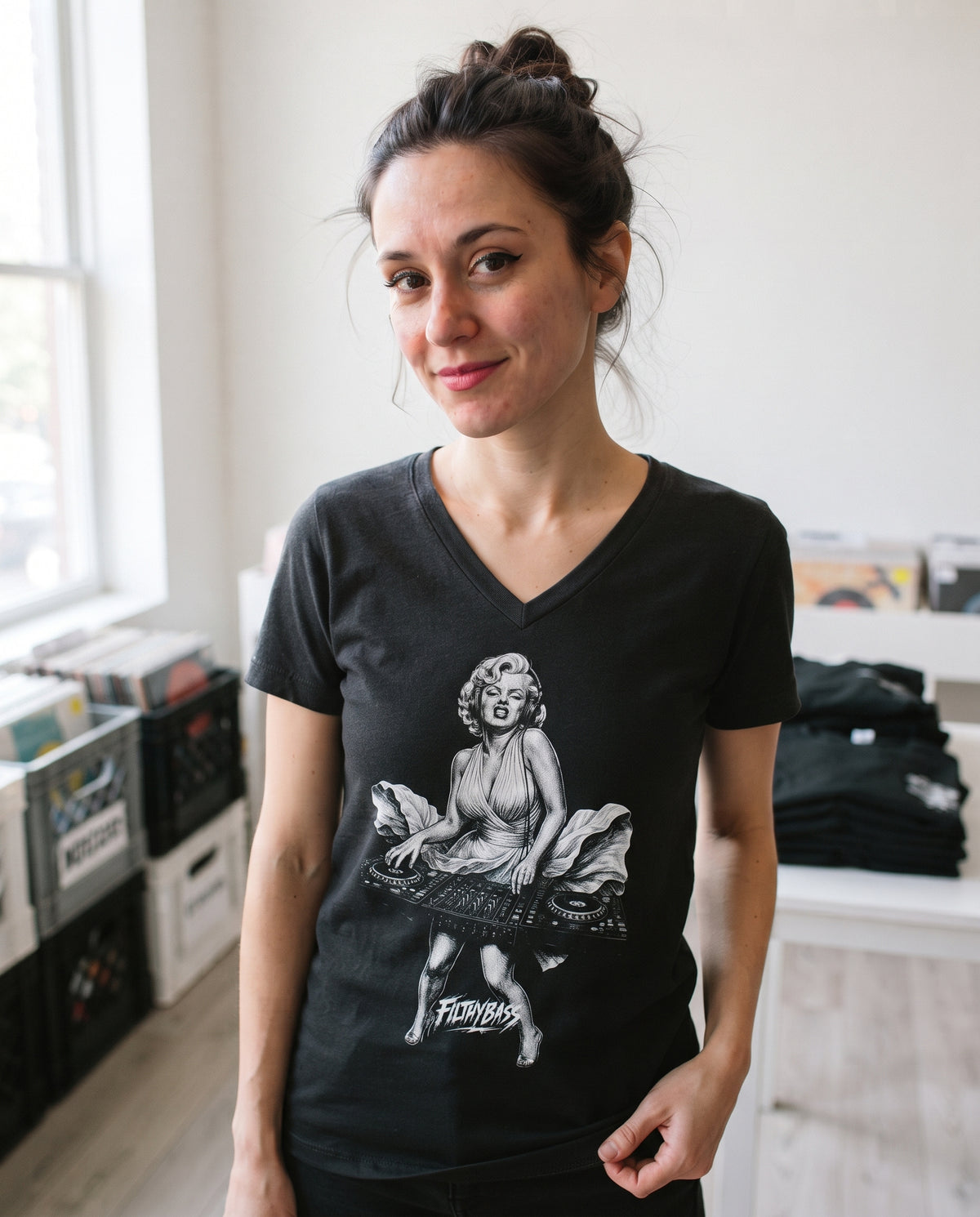 Marilyn Droppin Bass - FILTHYBASS - V-Neck Shirt — lifestyle