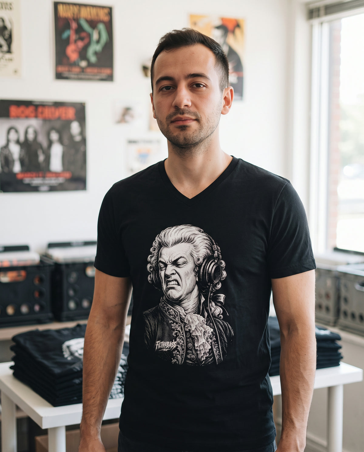 Amadeus Mozart Approves - FILTHYBASS - V-Neck Shirt