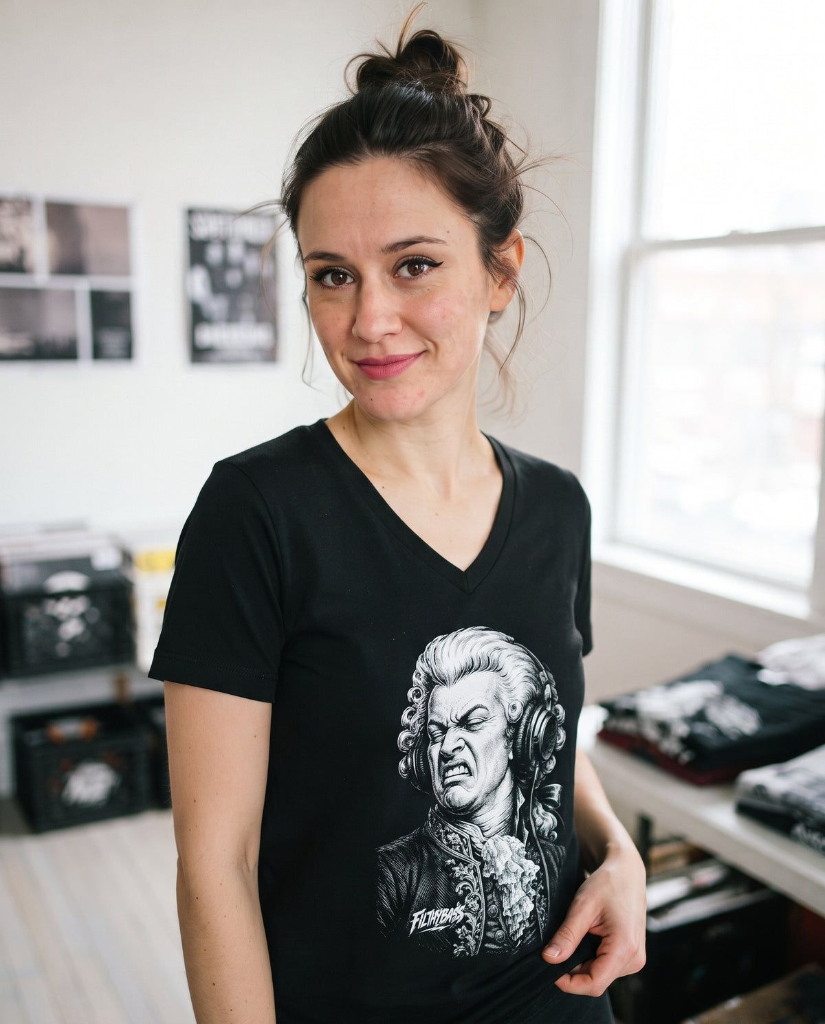 Amadeus Mozart Approves - FILTHYBASS - V-Neck Shirt