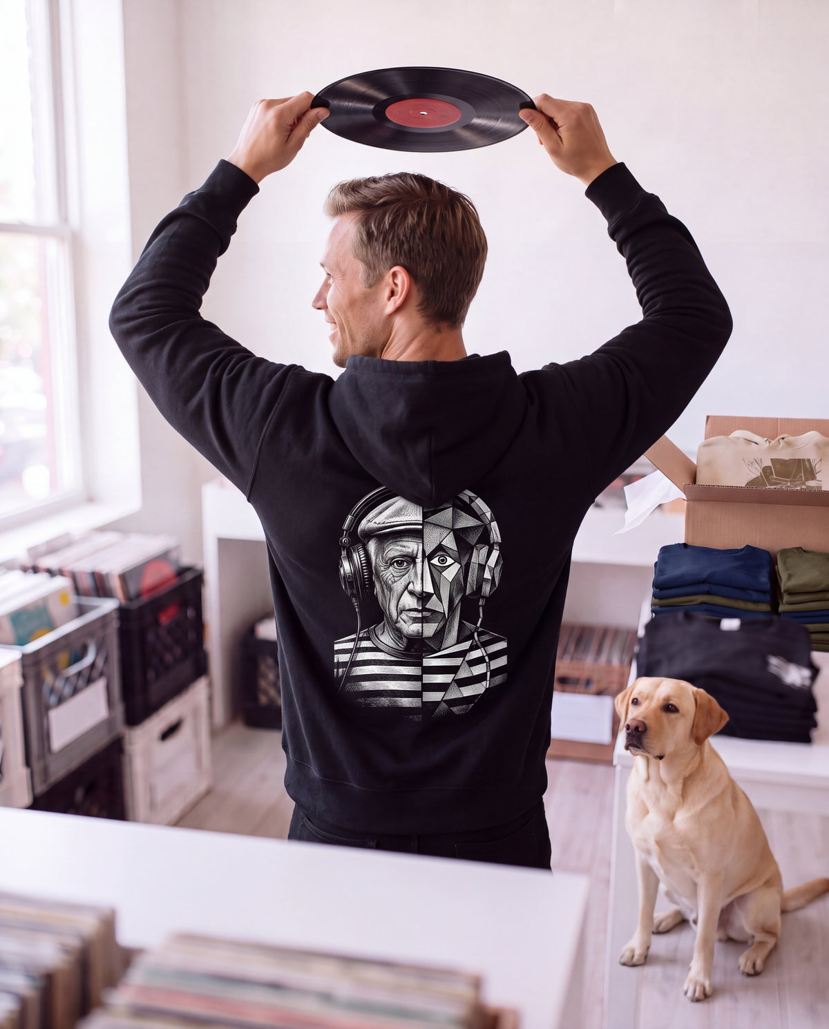 Pablo Picasso Went Half Cubist at the Drop - FILTHYBASS - Organic Hoodie — lifestyle