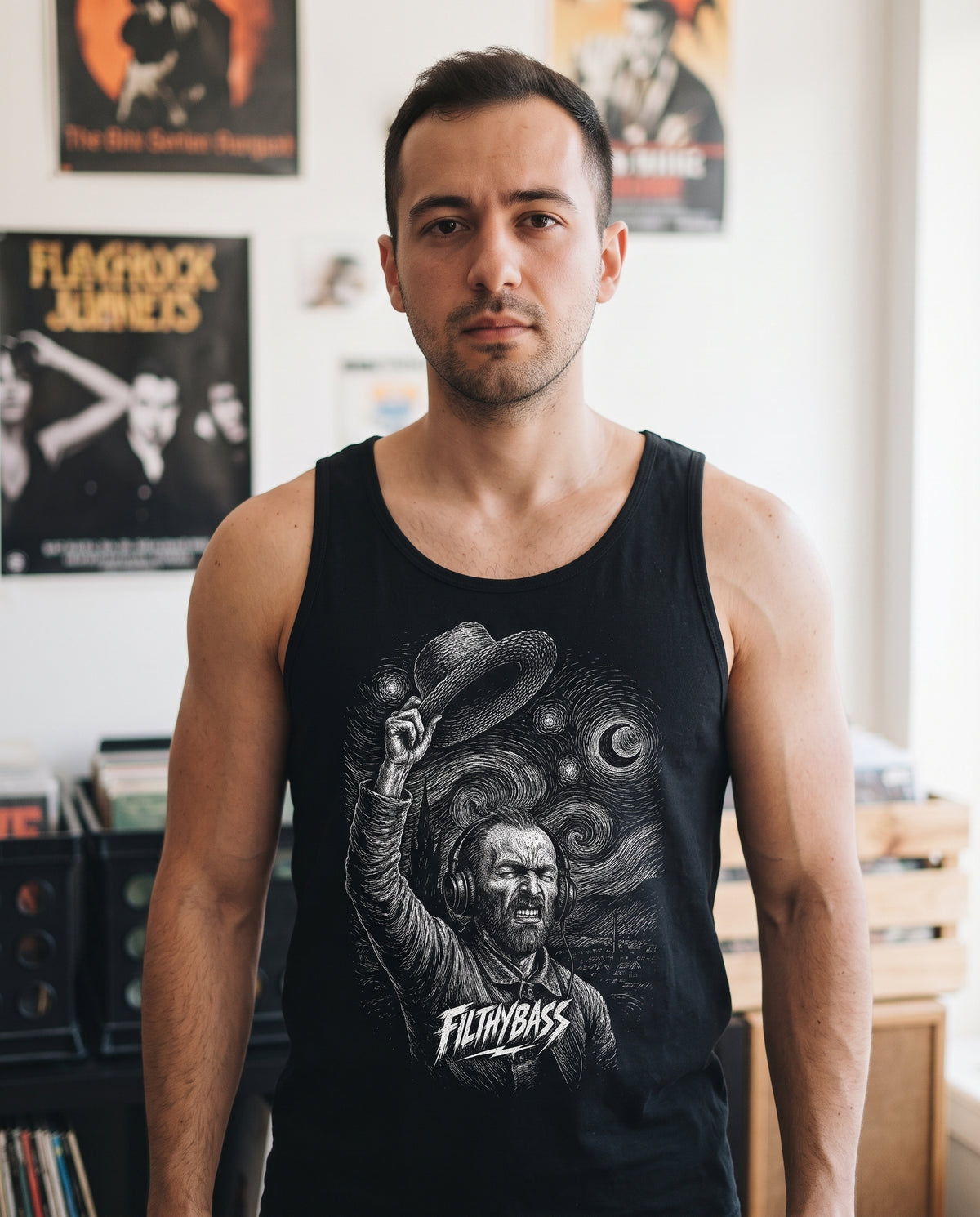 Vincent Van Gogh goes Starry Eyes - FILTHYBASS - Tanktops